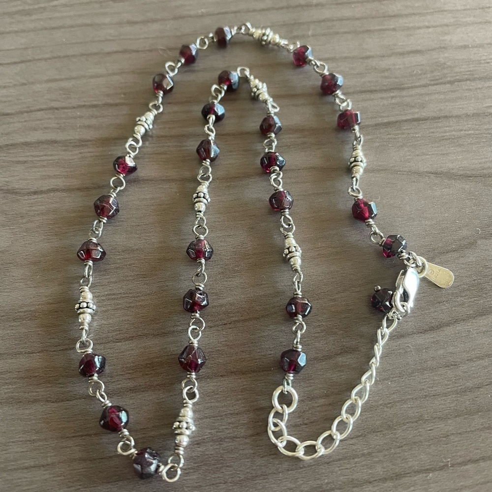 Sterling Silver Ruby Necklace.